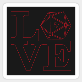 LOVE Eleven 11 - D20 Stranger Things Neon Typography Sticker